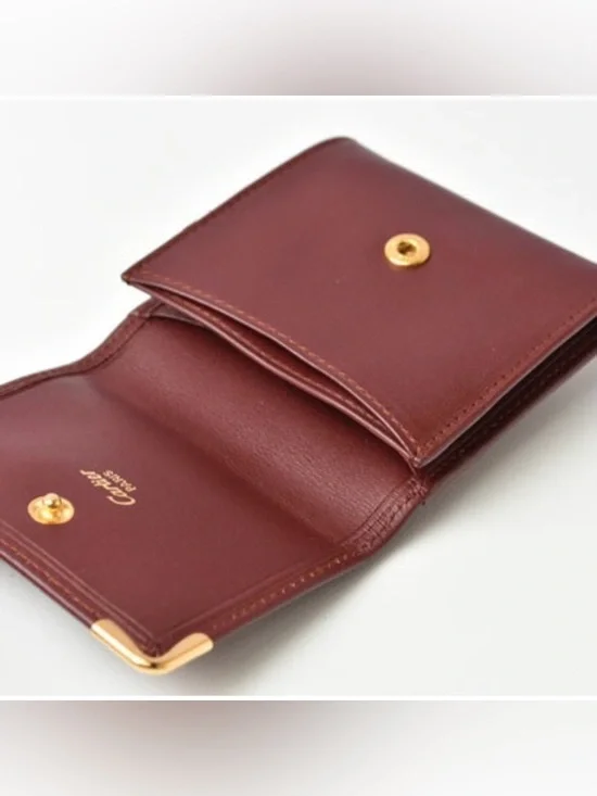 Cartier coin case square purse / wallet Must de Bordeaux 73184184 - Picture 4 of 16